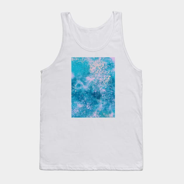 Abstract Watercolor Mint Blue, Watercolor Art Tank Top by Colorable